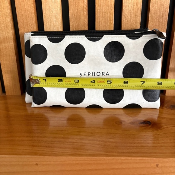 Set of 2 - Sephora Black and White Cosmetic Bag with Polka Dots - Picture 5 of 6
